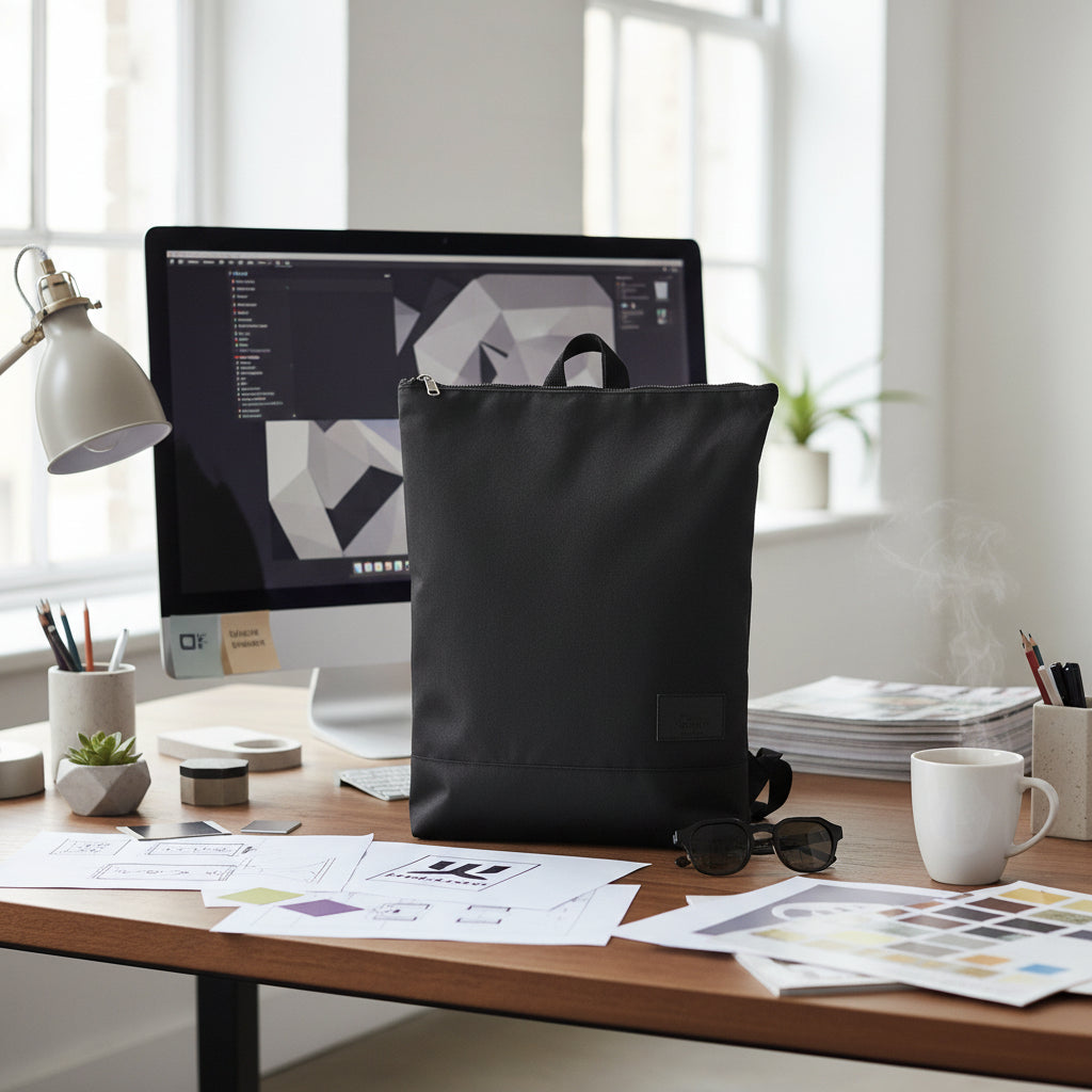 Waterproof Backpack with Black Leather Bottom