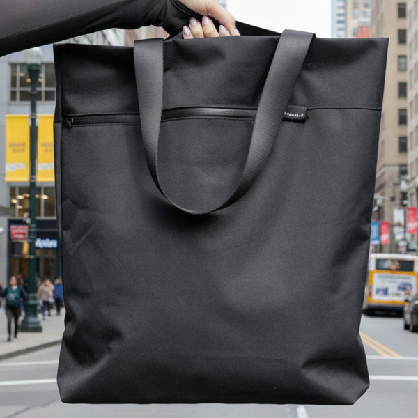 VIK Nordhale tote - rymlig stor väska i svart kanvas - 20 liter