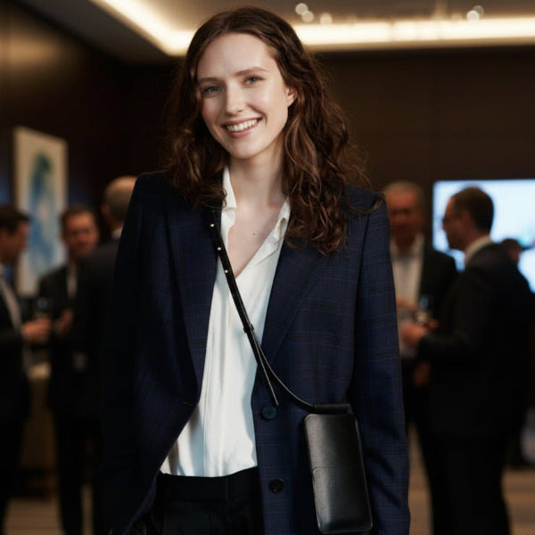 Axelremsväska för mobilen i läder - svart - Stadspuls