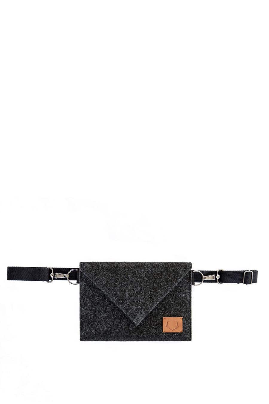 Diskret och elegant miniväska i filt - crossbody - Stadspuls